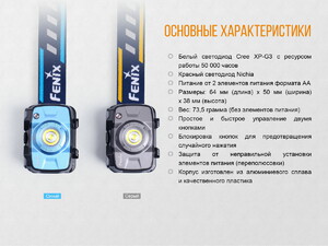 Налобный фонарь Fenix HL30 (2018) Cree XP-G3 синий, фото 17