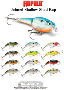 Воблер суспендер Rapala Jointed Shallow Shad Rap JSSR07-CLN (0,9м-1,5м, 7 см 11 гр), фото 2