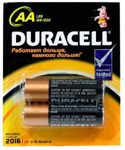 Набор алкалиновых батареек "Duracell Original", тип AA, 2 шт, фото 2