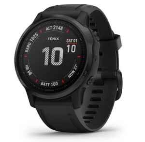 Черные часы Garmin Fenix 6S PRO с черным ремешком, фото 1