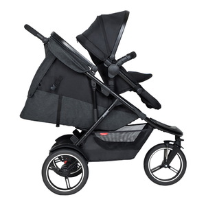 Коляска для погодок Phil and Teds Dash Charcoal Grey с двумя прогулочными блоками, фото 6