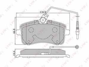 Колодки тормозные передние LYNXauto BD-6101. Для: PEUGEOT 407 04>, CITROEN C5 08>, фото 1