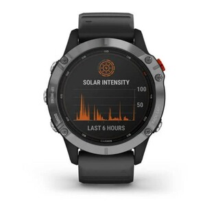 Garmin Fenix 6 Solar серебристый с черным ремешком, фото 8