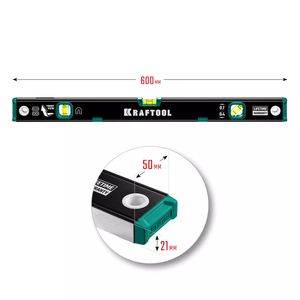 Магнитный уровень KRAFTOOL с зеркальным глазком 600 мм 34785-60, фото 7