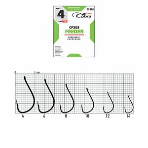 Крючки Cobra FEEDER SPECIALIST сер. CF203 разм. 014 10шт., фото 3