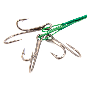 Поводок стальной NAMAZU Leader 1х7 Nylon Coated Green, d-0,39 мм, L-20 см, с живцовым крючком 4715 D, фото 4