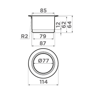 Сменная удлиненная горловина для измельчителя Omoikiri Nagare slim NA-03-IN, фото 3