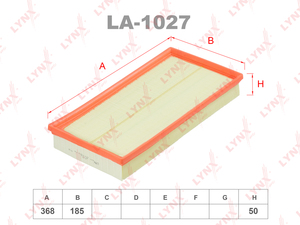 Фильтр воздушный LYNXauto LA-1027. Для: AUDI A3(8L1) 1.6-1.9TD 96> / TT 1.8-3.2 98-06, VW Bora 1.6-2.8 98-05/Golf IV 1.6-3.2 97-05, SKODA Octavia 1.4-2.0 96>, SEAT Leon 1.6-2.8 99-06/Toledo II 1.6-2.3 99-06, фото 1