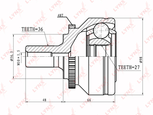 ШРУС наружный LYNXauto CO-8007A. Для: VOLVO Вольво S70 2.0-2.5TD 97-00/S60 2.4D-2.5T 00> / S80 2.0-3.0 98-06, фото 1