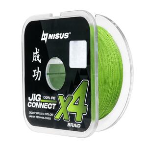 Шнур JIG CONNECT X4 PE Light Green 150m #1.2, 0.18mm 8.5кг/16.5LB (T-N-JC-X4-0.18-150-LG) NISUS, фото 3