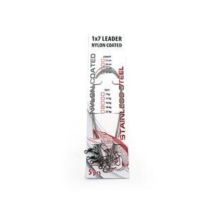Поводок стальной NAMAZU Leader 1х7 Nylon Coated, d-0,36 мм, L-30 см, test- 16 кг (уп. 5 шт.), фото 2