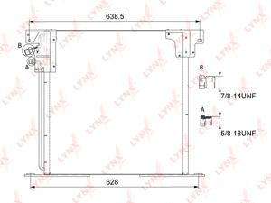 Радиатор кондиционера LYNXauto RC-0323. Для MERCEDES-BENZ МЕРСЕДЕС-БЕНС Vito W638 96-03 2.0-2.8, 2.0-2.3 D, фото 1