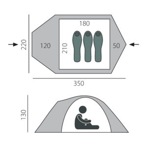 Палатка BTrace Canio 3  (Зеленый/Бежевый), фото 3