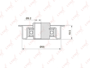 Ролик натяжной / ГРМ LYNXauto PB-1035. Для: Hyundai, Хендай Lantra I 1.6-1.8 90-95 / Sonata(Соната)(Y2 / Y3) 2.0 91-98, Mitsubishi, Митсубиси, Colt(Кольт) 1.8 90-92 / Galant(Галант) IV-V 2.0 89-96., фото 2