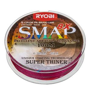 Шнур SMAP PE8X-100M 3.5# Multi Colour 0,31мм Ryobi, фото 6