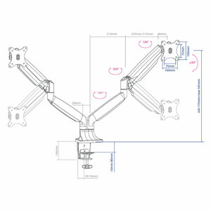 Кронштейн для мониторов Arm Media LCD-T32 SILVER, фото 4