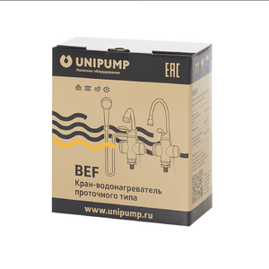 Проточный кран-водонагреватель UNIPUMP BEF-001-02 с дисплеем и гибким изливом, фото 2