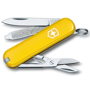 Нож-брелок Victorinox Classic, 58 мм, 7 функций, желтый, фото 1