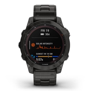 Умные часы Garmin Fenix 7 Sapphire Solar титановый серый DLC с серым титановым DLC браслетом, фото 3