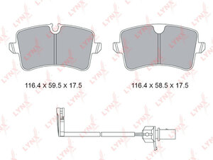 Колодки тормозные задние LYNXauto BD-1231. Для: Audi, Ауди A4 1.8-3.0T 08-15 / A5 1.8-3.2 07> / A6 1.8-3.0T 10> / A7 2.0-3.0T 10> / Q5 2.0D-3.0D 12>, Porsche, Порш, Macan 3.0-3.6T 14>., фото 2