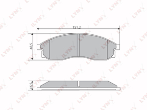 Колодки тормозные передние LYNXauto BD-5723. Для: NISSAN Cefiro II(A32) 3.0 94-99 / Maxima III(J30) 3.0 88-94, фото 1