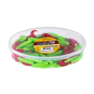 Твистер несъедоб. Long Hybrid 3,55"/9,0 см Lime & Red 100шт. (HS-15-021-N) Helios (0), фото 4