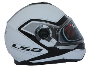 Мотошлем FF325 STROBE ELECTRIC SNOW CIVIK снегоходный LS2 (бело-черный глянцевый, M), фото 8