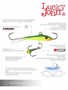 Балансир Lucky John FIN 3 + тр. 40мм/29 блистер, фото 6