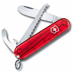 Нож My First Victorinox, 84 мм, 9 функций, полупрозрачный красный, фото 1