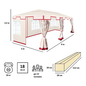 Тент садовый Green Glade 1049 3х6м полиэстер, фото 2