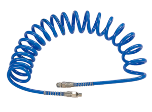 Шланг пневматический спиральный 8х12 мм, 15 м, полиуретановый, резьба 1/4" MIGHTY SEVEN SD-23115, фото 1