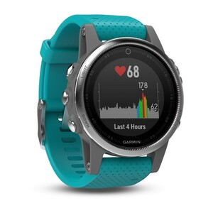 Garmin Fenix 5s серебристые с бирюзовым ремешком, фото 3