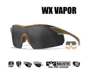 Очки защитные Wiley X WX Vapor (Frame: Matte Tan, Lens: Clear + Grey + Rust), фото 1