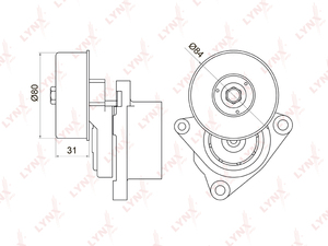 Натяжитель с роликом / приводной LYNXauto PT-3030. Для: Nissan, Ниссан, Primera(Примера)(P12) 2.0 02> / Teana(Тиана)(J31) 2.0 03-06 / X-Trail(Икс-Траил)(T31) 2.0-2.5 01>, Renaul, Рено, Koleos 2.5 08>., фото 2