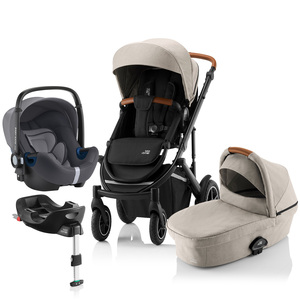 Коляска 3 в 1 Plus Britax Romer Smile III BS3 i-size Pure Beige/Space Black + база FLEX BASE iSENSE, фото 1