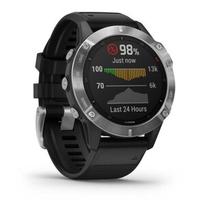 Garmin Fenix 6 серебристый с черным ремешком, фото 3