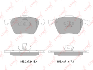 Колодки тормозные передние LYNXauto BD-7818. Для: VOVLO S60 2.0-2.5T 00-10 / S80 2.4-2.4D 99-06 / XC90 2.4D-4.4 02>., фото 2