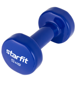 Гантель виниловая Starfit DB-101 5 кг, темно-синий, фото 1