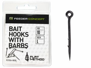 Шипы для бойлов/приманок Feeder Concept Flat Method BAIT HOOKS WITH BARBS р,003L 10шт., фото 2