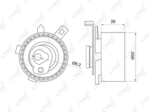 Ролик натяжной / ГРМ LYNXauto PB-1015. Для: FORD ФОРД Focus(Фокус) I 1.8-2.0 98> / Mondeo(Мондео) II 1.6-2.0 96> / Tourneo(Торнео) Connect 1.8 02> / Transit(Транзит) Connect 1.8 02>, фото 1
