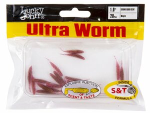 Слаги съедобные искусственные LJ Pro Series ULTRA WORM 1,0in (02.54)/S14 20шт., фото 4