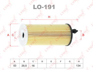 Фильтр масляный LYNXauto LO-191. Для: BMW 1(F20 / F21) 1.5-2.0 15> / 3(F30 / F31) 1.5-2.0 12> / 5(F10 / F11 / G30) 2.0-2.0D 09> / 7(G11 / G12) 2.0-2.0D 15> / X3(F25) 2.0D 14> / X4(F26) 2.0D 14> / X5(F15) 2.0D-3.0D 15>, фото 1