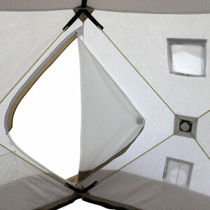 Палатка зимняя СЛЕДОПЫТ Premium 5 стен, 2,8х2,9м, h-2,05м, S по полу 5,6 кв.м, 3 слоя, цвет белый/олива, фото 7