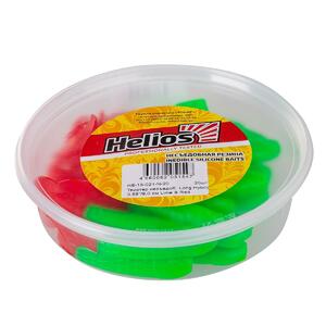 Твистер несъедоб. Long Hybrid 3,55"/9,0 см Lime & Red 20шт. (HS-15-021-N-20) Helios (0), фото 4