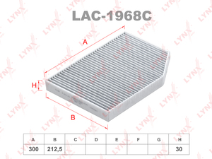 Фильтр салонный угольный LYNXauto LAC-1968C. Для: BMW БМВ X3 G01 / F97 17>, фото 1