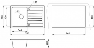 Мойка для кухни GRANULA 7602 (ST-7602 классик), фото 3