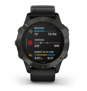 Умные часы Garmin Fenix 6 Sapphire серый DLC с черным ремешком, фото 4