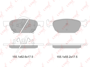 Колодки тормозные передние LYNXauto BD-3423. Для: HONDA Хонда Accord(Аккорд) VIII 2.0-2.4 08> / Civic(Цивик) 1.4-2.2D 12>, фото 1