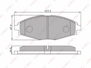 Колодки тормозные передние  LYNXauto BD-1801. Для: Chevrolet, Шевроле, Lanos(Ланос)/Spark(Спарк), Daewoo, Дэу, Lanos(Ланос) 97> / Matiz(Матиз) 98> / Nexia(Нэксия), Chery, Чери, QQ. 

Длина, мм 127,2., фото 2