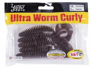 Твистеры съедоб. искусст. LJ Pro Series ULTRAWORM CURLY 4,0in (10.16)/S19 5шт., фото 4